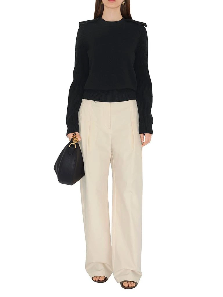 Burberry Check Epaulette Wool 
Cashmere-Blend Sweater 2