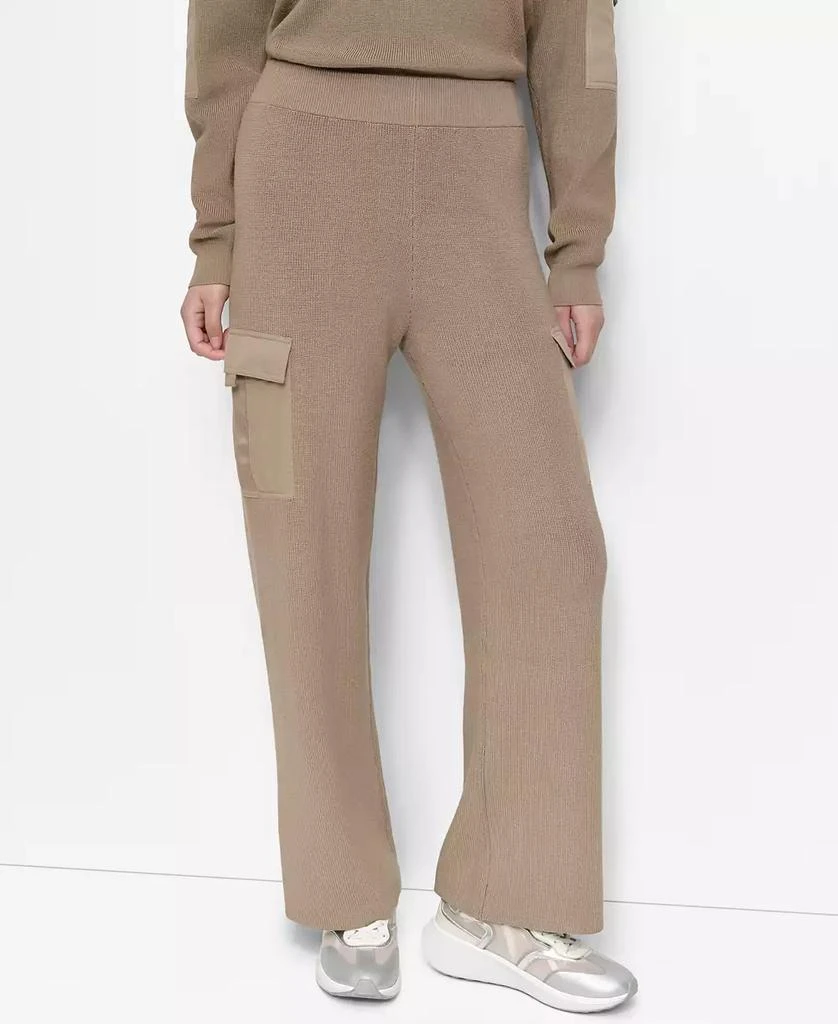DKNY Women's Knit Straight-Leg Cargo Pants 1