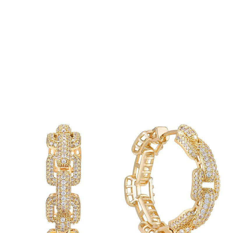 Ettika Jewelry Crystal Chain Link Hoops 1