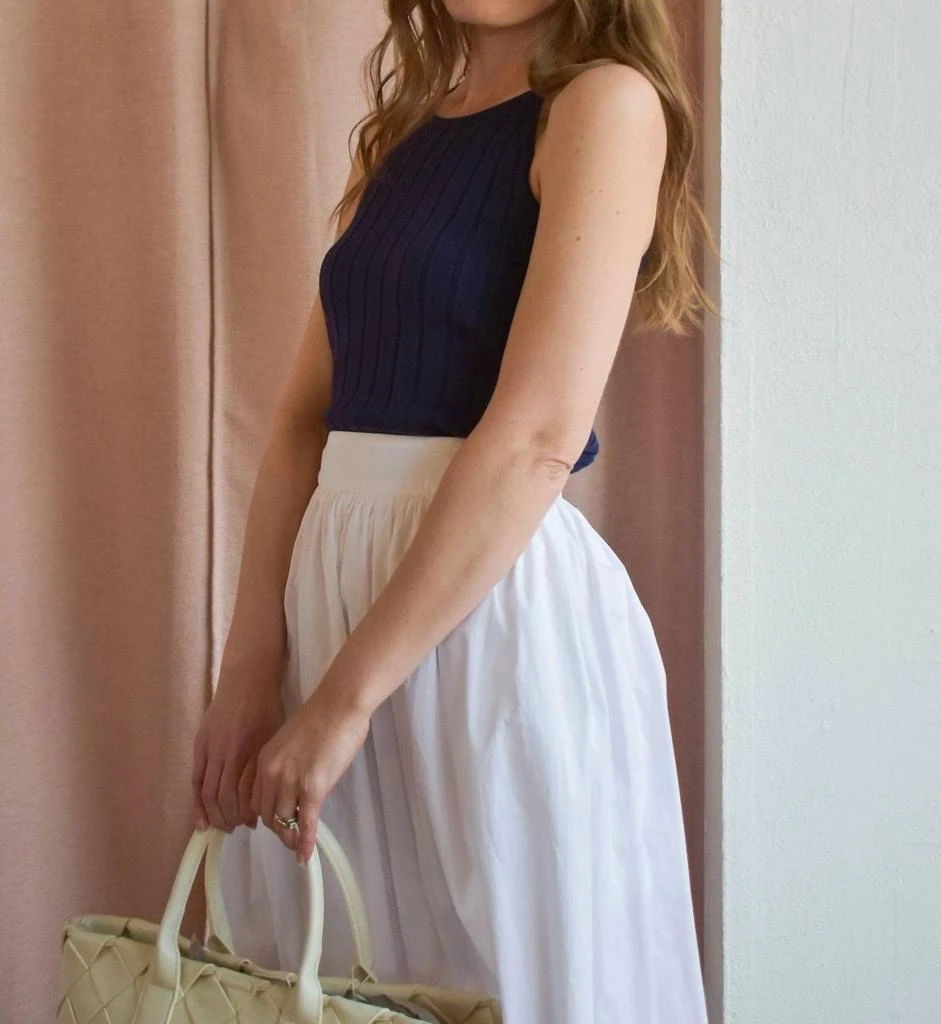 Moon River Mercado Maxi Skirt In White 2