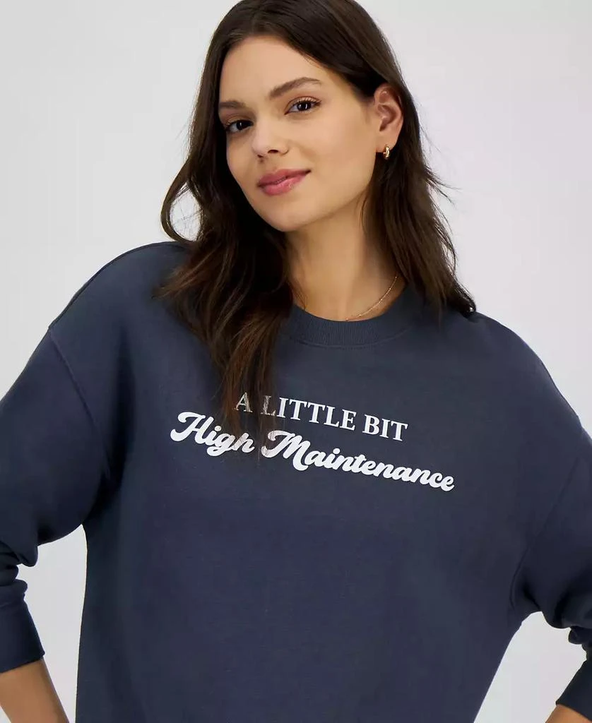 Rebellious One Juniors' High Maintenance Graphic Sweatshirt 3