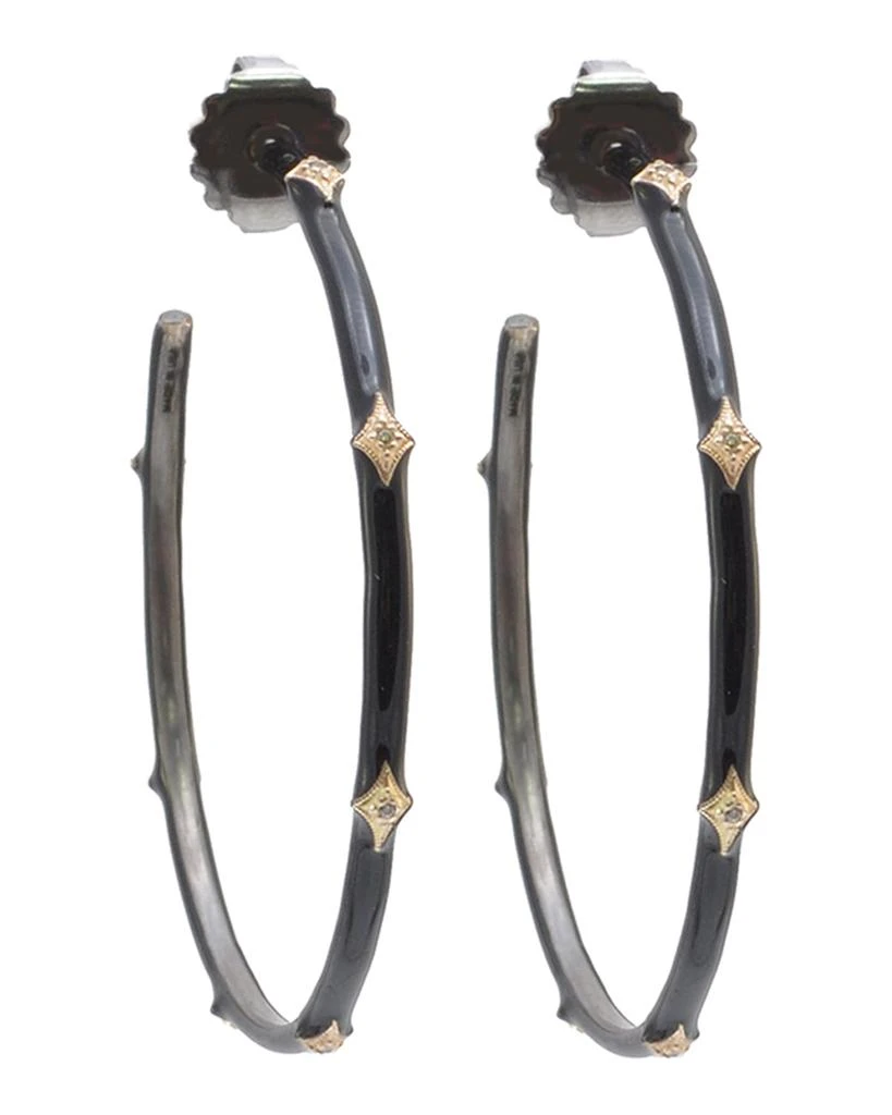 Armenta Cuento Hoop Earrings, Black 1
