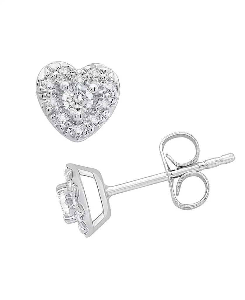 Macy
s Diamond Heart Shape Halo Stud Earrings (1/4 ct. t.w.) in 10k White Gold 1