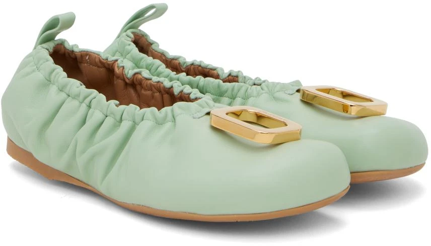 JW Anderson Green JWA Puller Leather Ballerina Flats 4