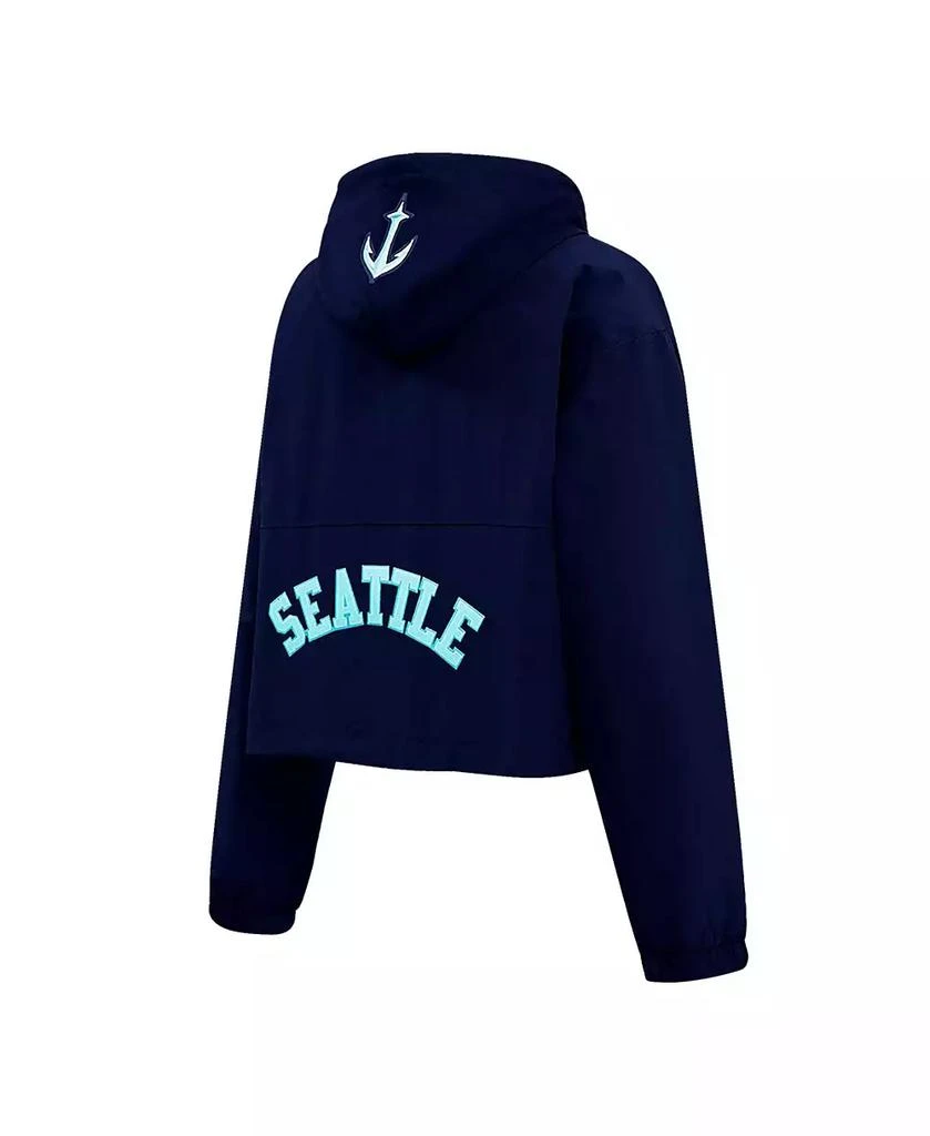 Pro Standard Men's and Women's Deep Sea Blue Seattle Kraken Classic Cropped Half-Zip Wind Jacket 2