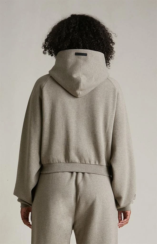 Essentials Women's Heather Grey Cropped Hoodie 4