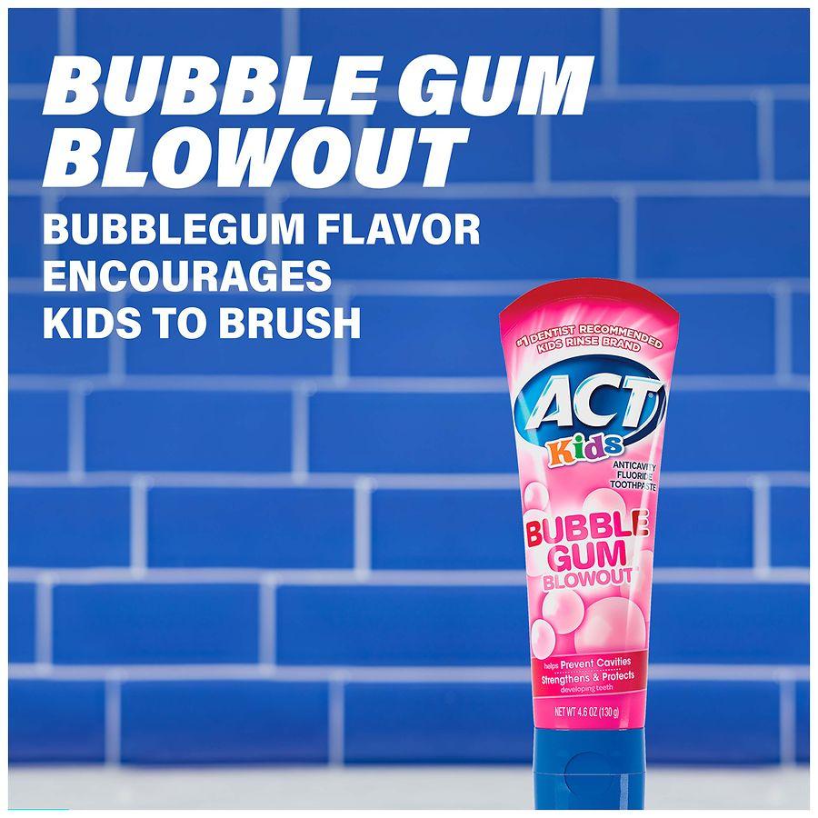 ACT Kids Anticavity Fluoride Toothpaste Bubble Gum Blowout