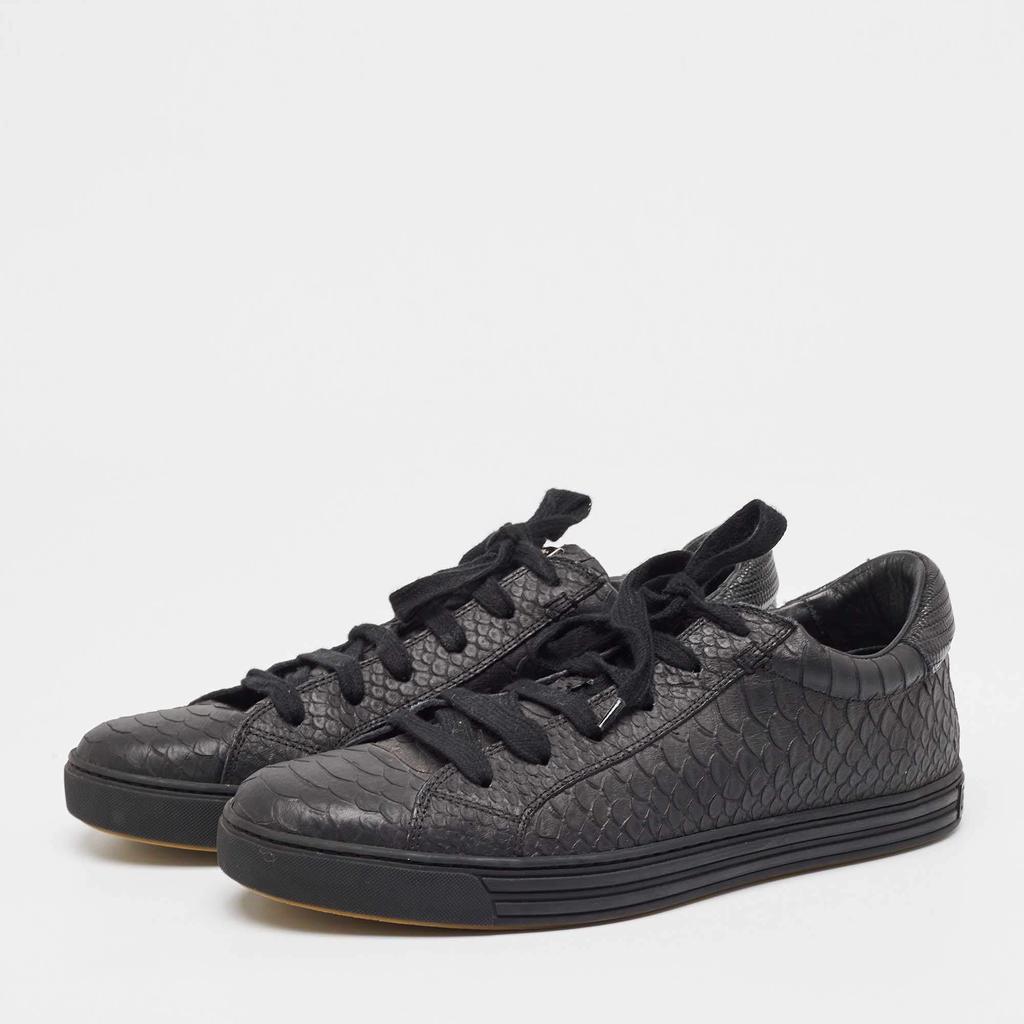 DSQUARED2 Dsquared2 Black Embossed Python Low Top Sneakers Size 41