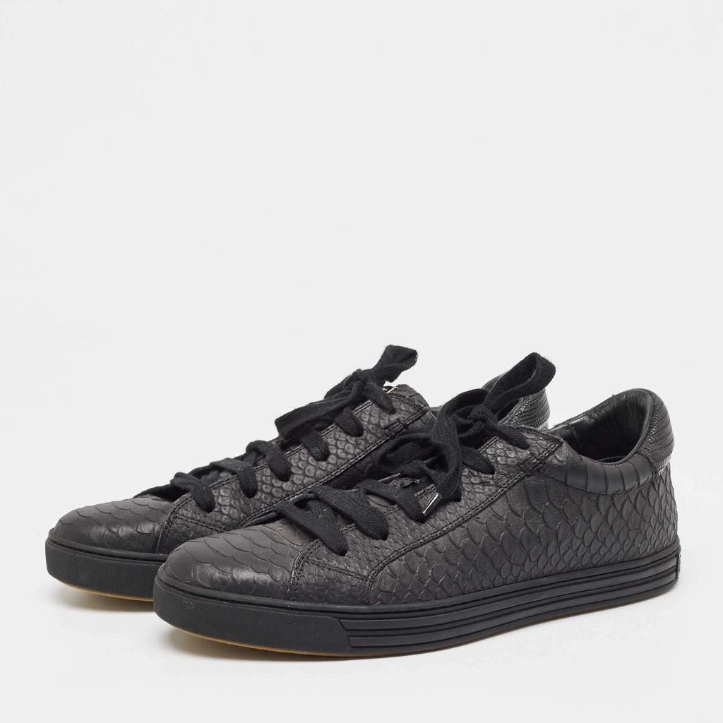 Dsquared2 Dsquared2 Black Embossed Python Low Top Sneakers Size 41 2