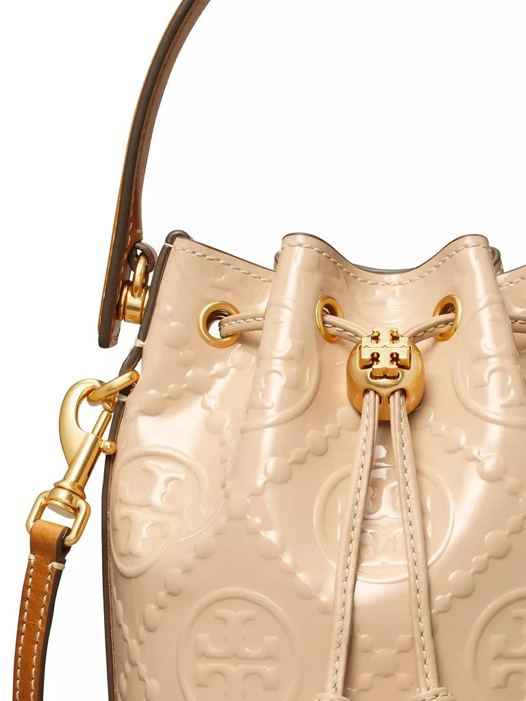 Tory Burch Mini T Monogram Patent Leather Bucket Bag 4