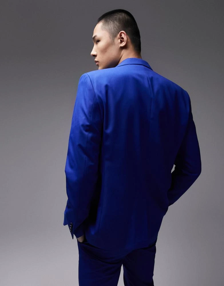 Topman Topman Premium slim suit jacket in blue 3