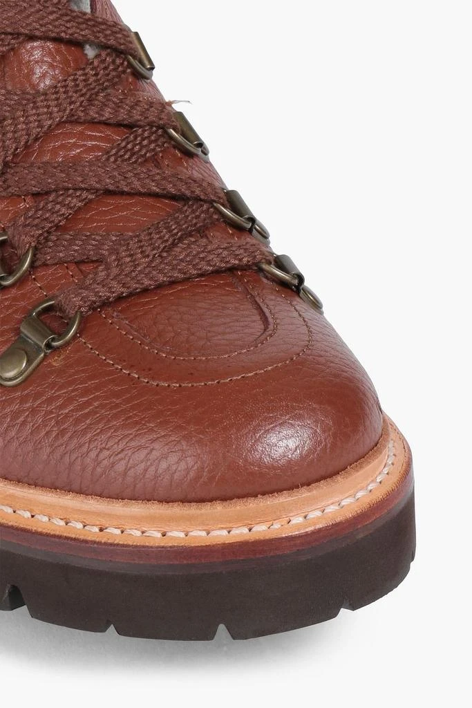 GRENSON Nanette shearling-lined pebbled-leather combat boots 4