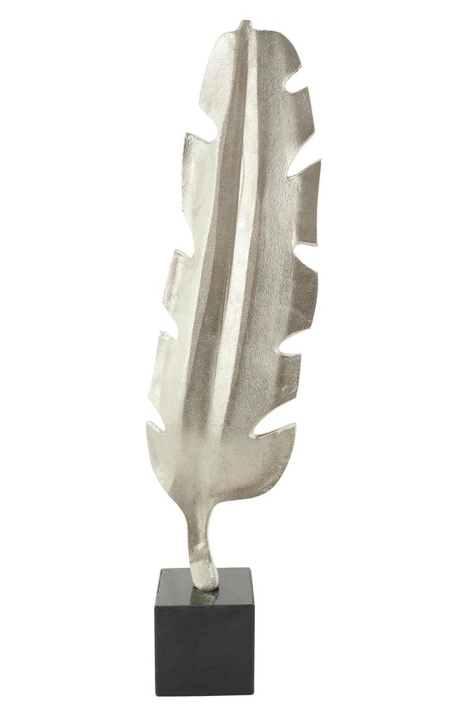 UMA Textured Silver Feather Statue