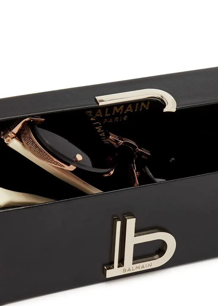 BALMAIN EYEWEAR Monsieur rimless oval-frame sunglasses 4