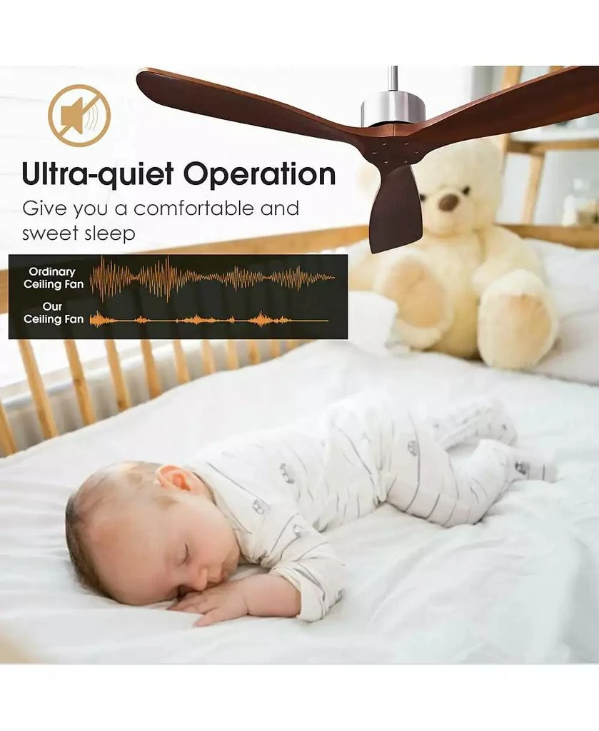 Mecale 52 Inch Modern Brushed Nickel Finish Ceiling Fan with Remote Control 7