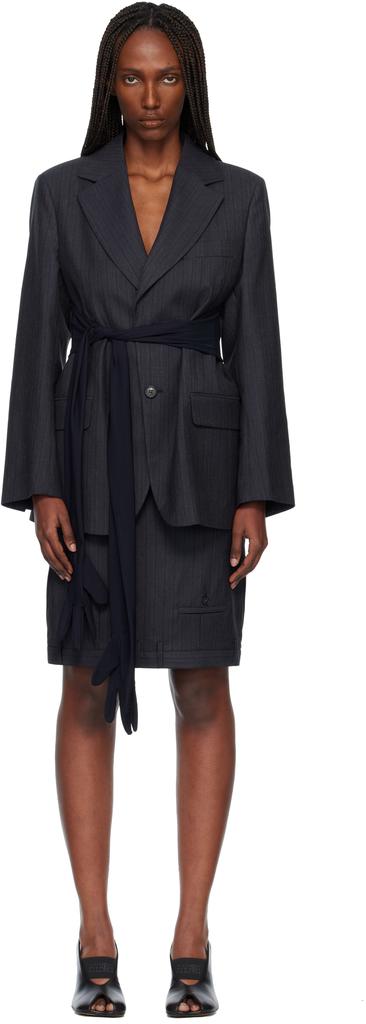 MM6 Black Wool-Blend Gloves Blazer