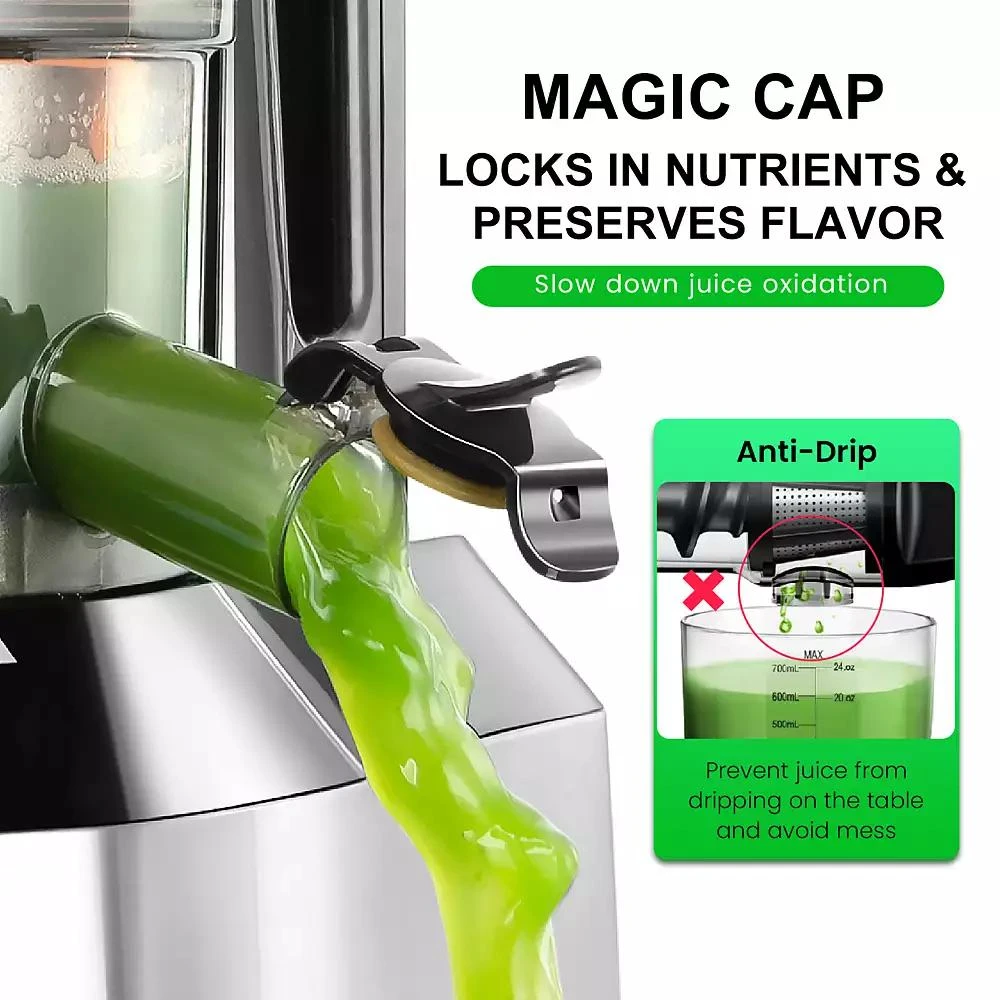 Ventray Big Feeding Mouth Masticating Juicer, Large Chute Juice Extractor for Fruit 
Vegetable 4