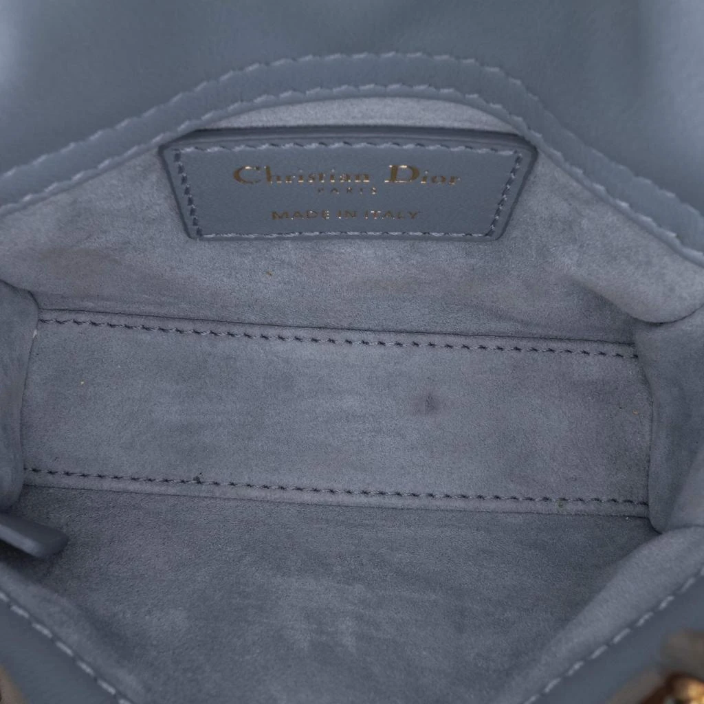 Dior Dior Light Blue Lambskin Leather Micro Cannage Lady Dior Shoulder Bag 4