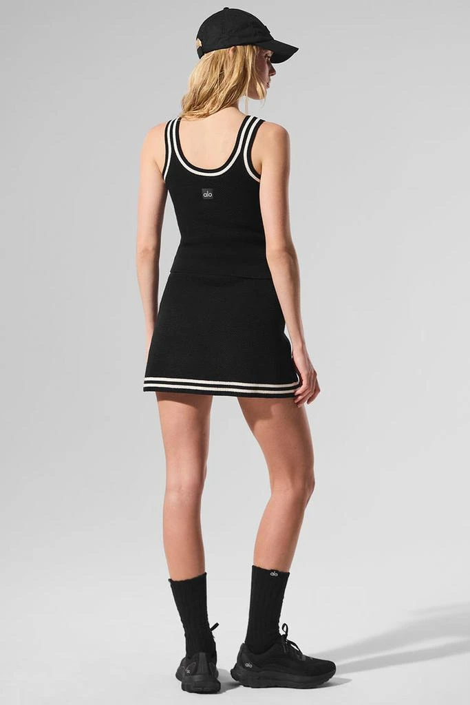 Alo Tennis Club Sweater Knit Tank - Black/Ivory 3
