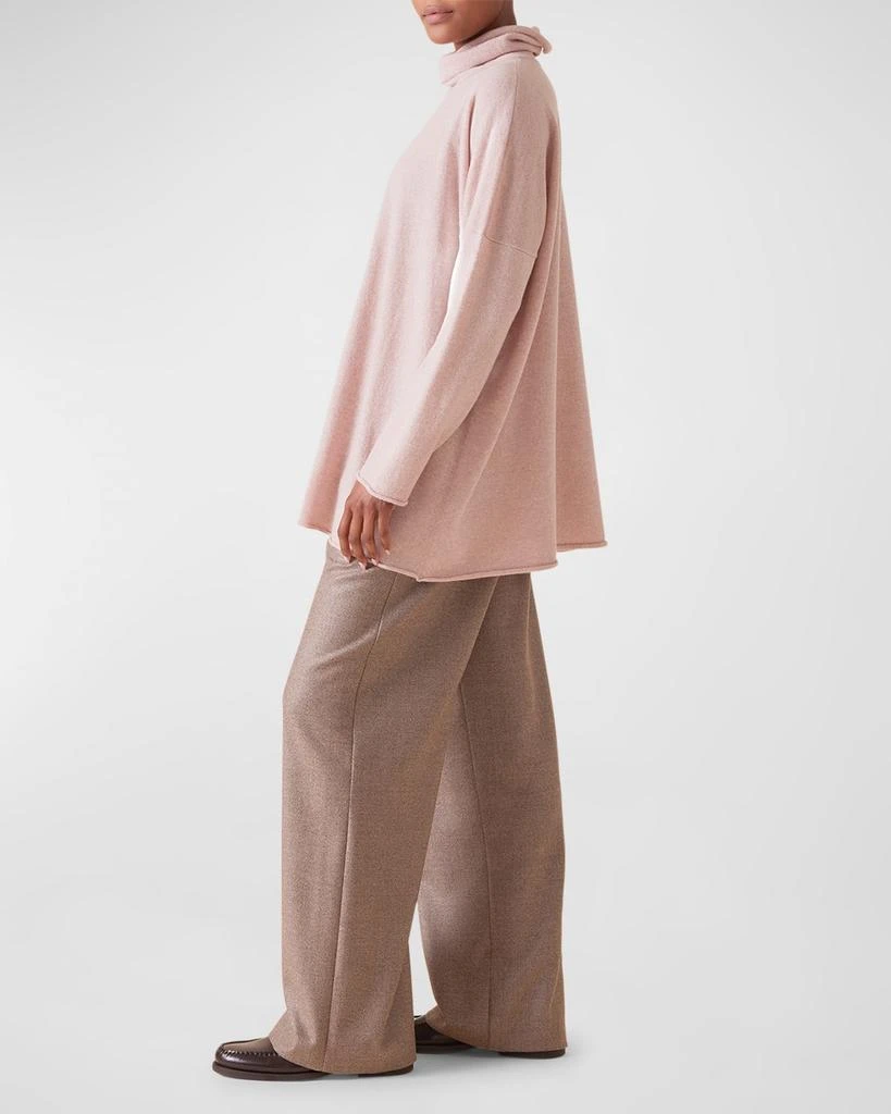 Eskandar Raw Edge Scrunch Neck Cashmere Top 5