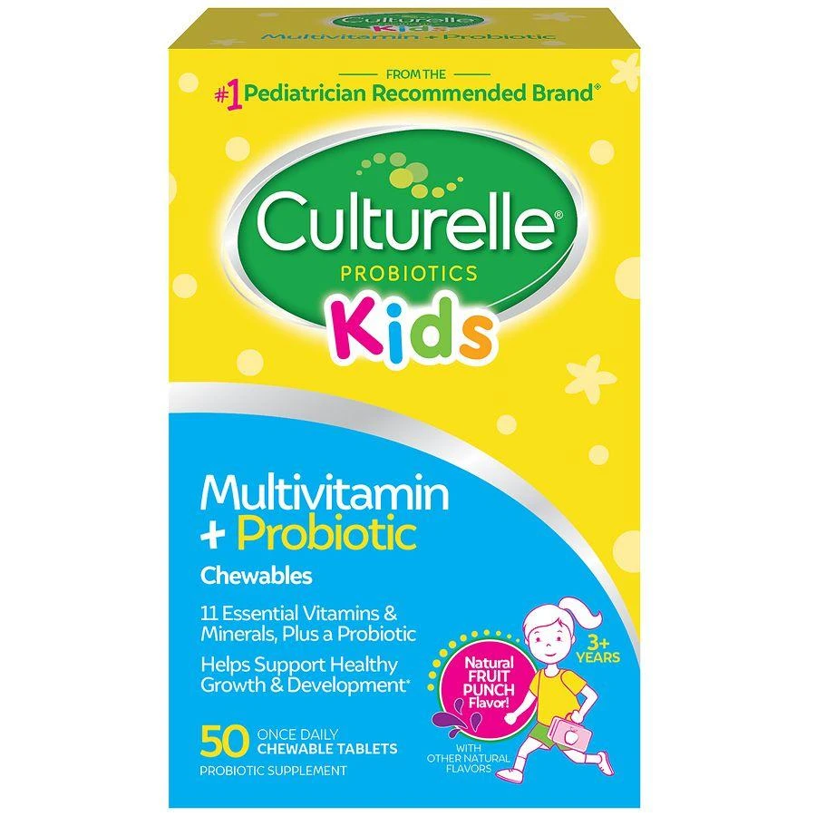 Culturelle Kids Complete Chewable Multivitamin + Probiotic, Ages 3+ Fruit Punch 1