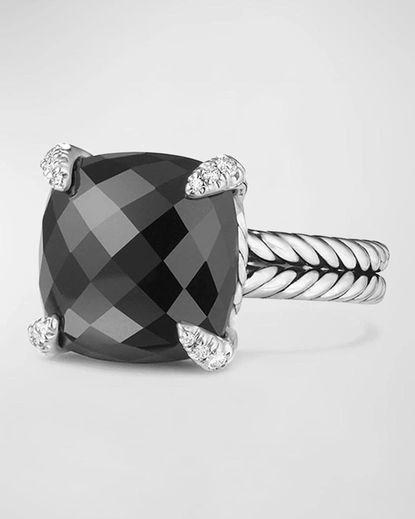 David Yurman Chatelaine Ring with Gemstone and Diamonds in Silver, 14mm 1