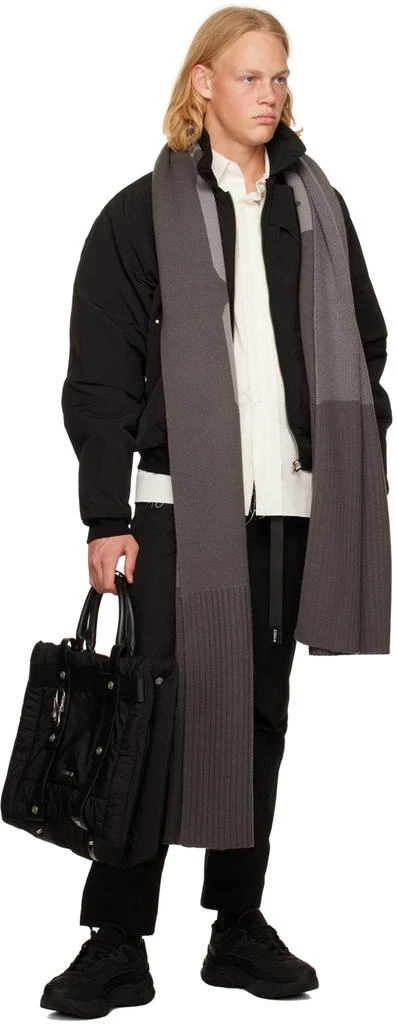 C2H4 Gray 'Post Human Era' Orpa Scarf 3