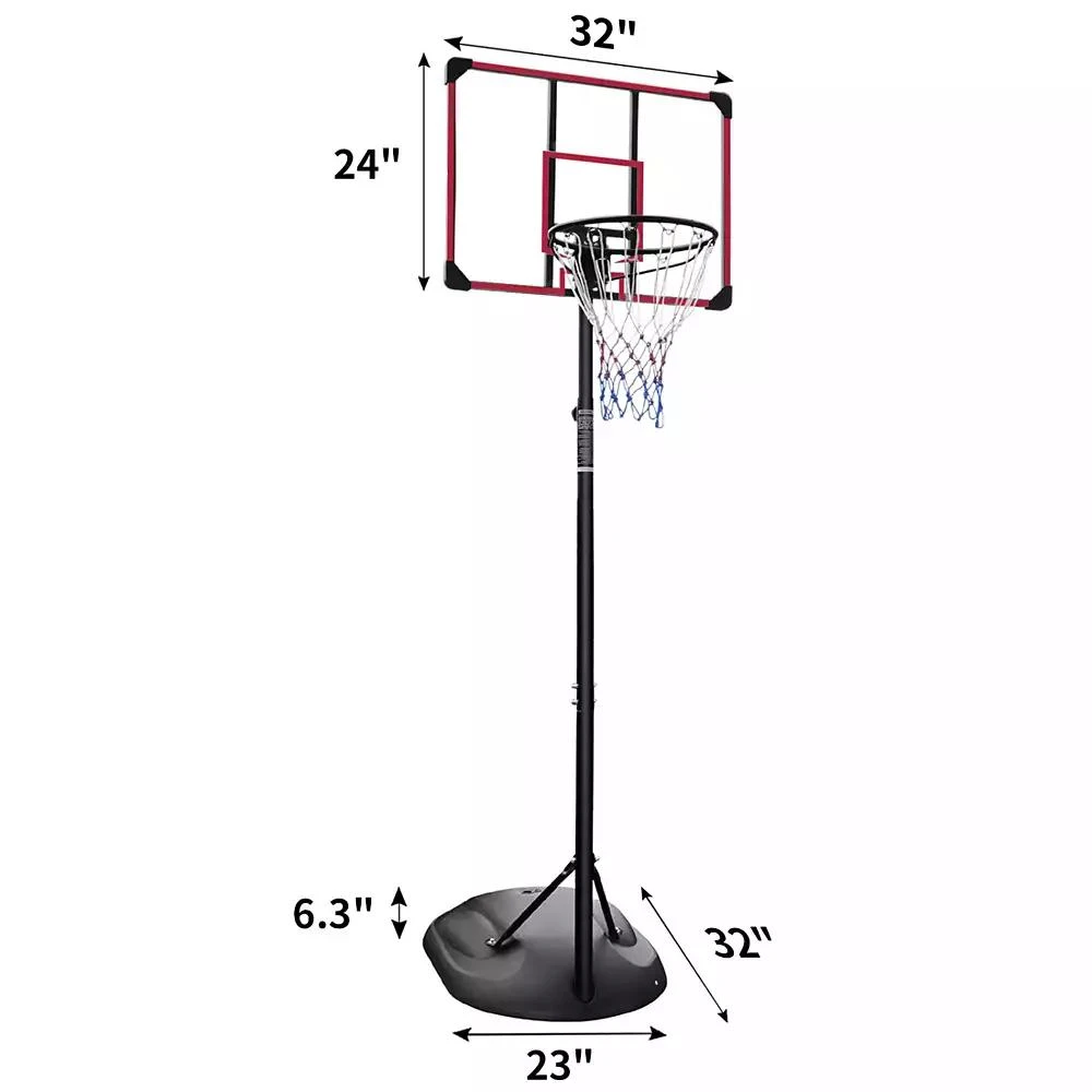 Streamdale Furniture Streamdale Adjustable 7.5-9.2FT Basketball Hoop with Backboard 
Wheels 9