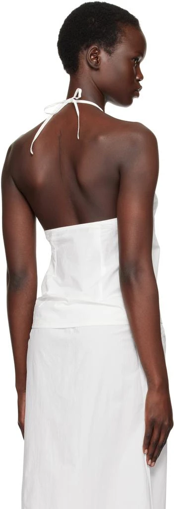 Deiji Studios White Drawcord Halter Top 3