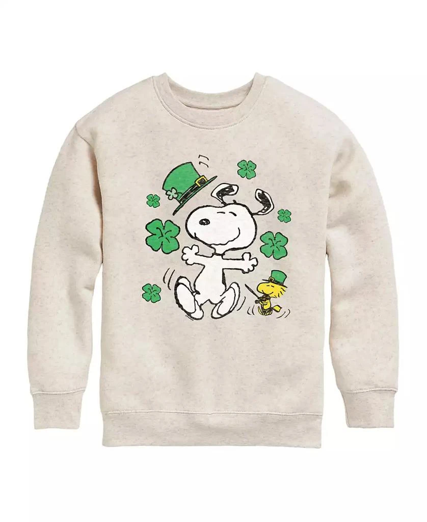 Peanuts Big Girls Snoopy St Patrick
s Day Graphic Crew Fleece Sweatshirt 1