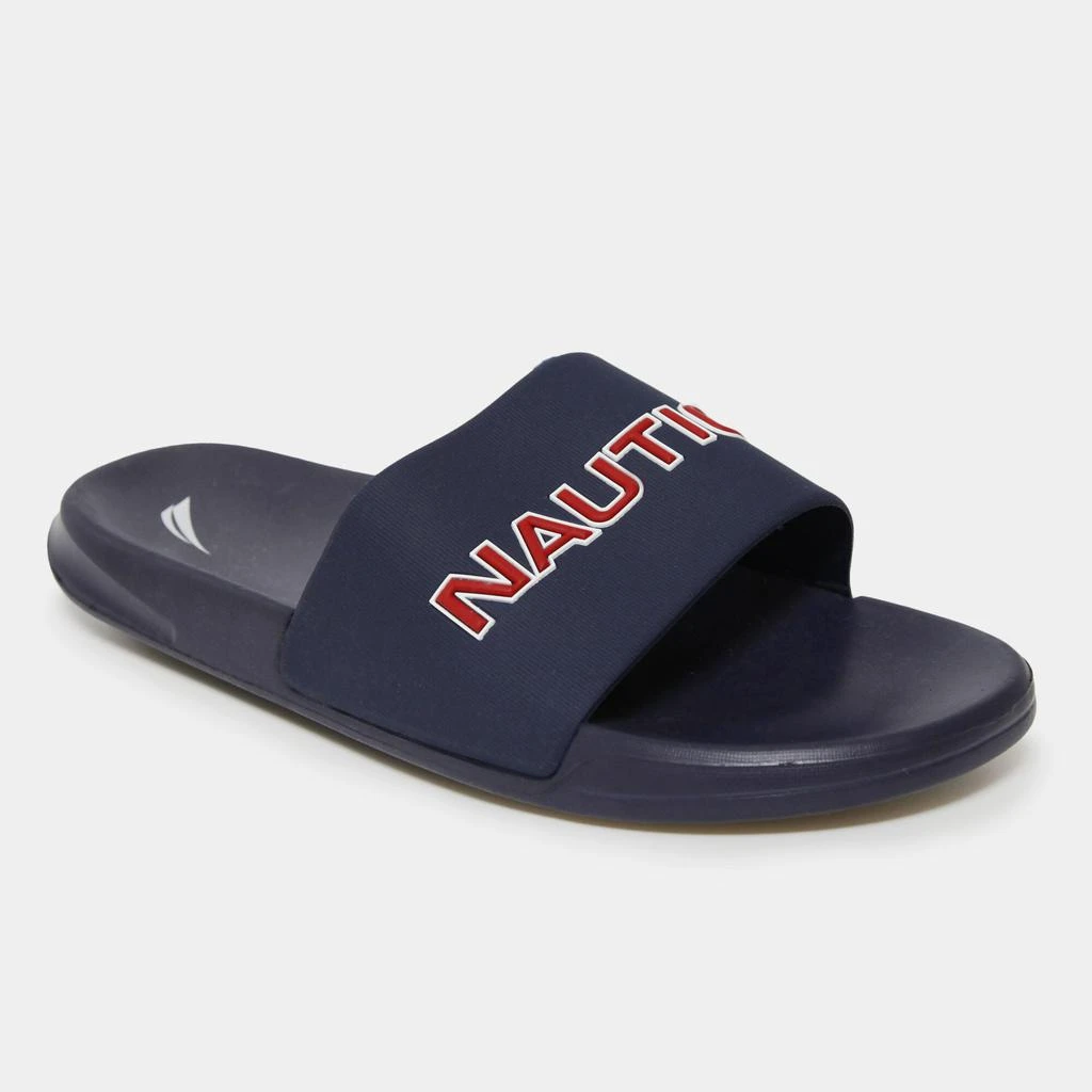 Nautica Mens Logo Embossed Slide Sandals 1