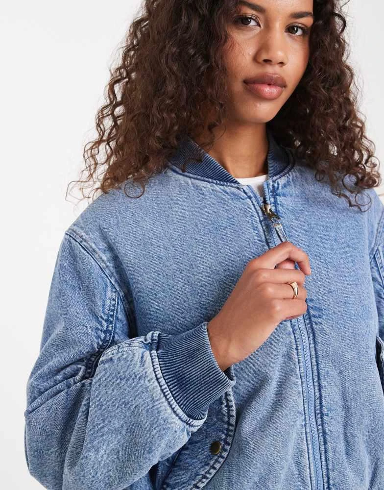 Levi
s Levi
s denim western bomber jacket in mid  blue 3