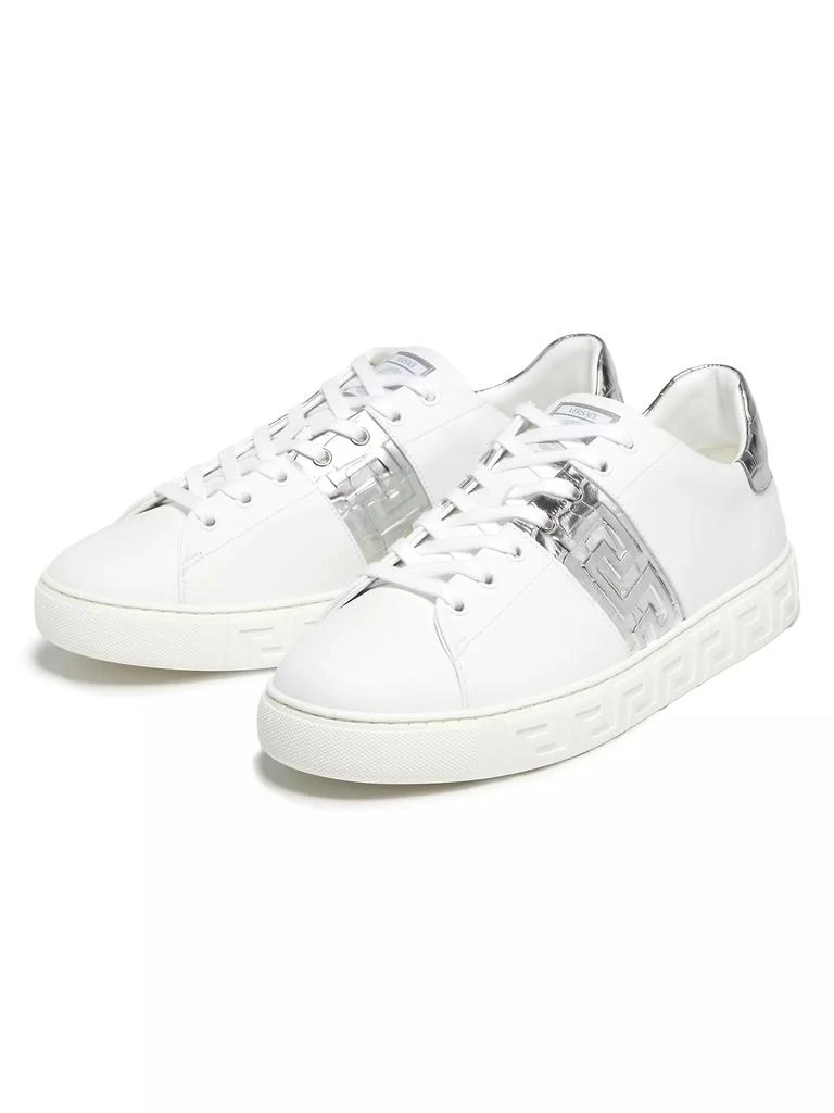 Versace Croc-Print Leather Sneakers 2