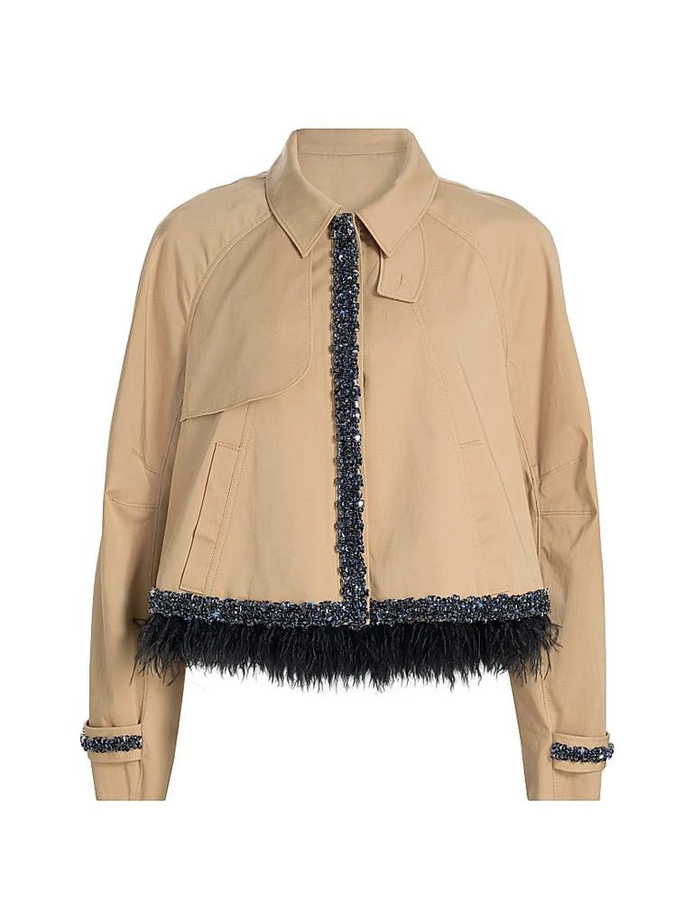 Cinq à Sept Carmila Embellished Feather Trim Jacket