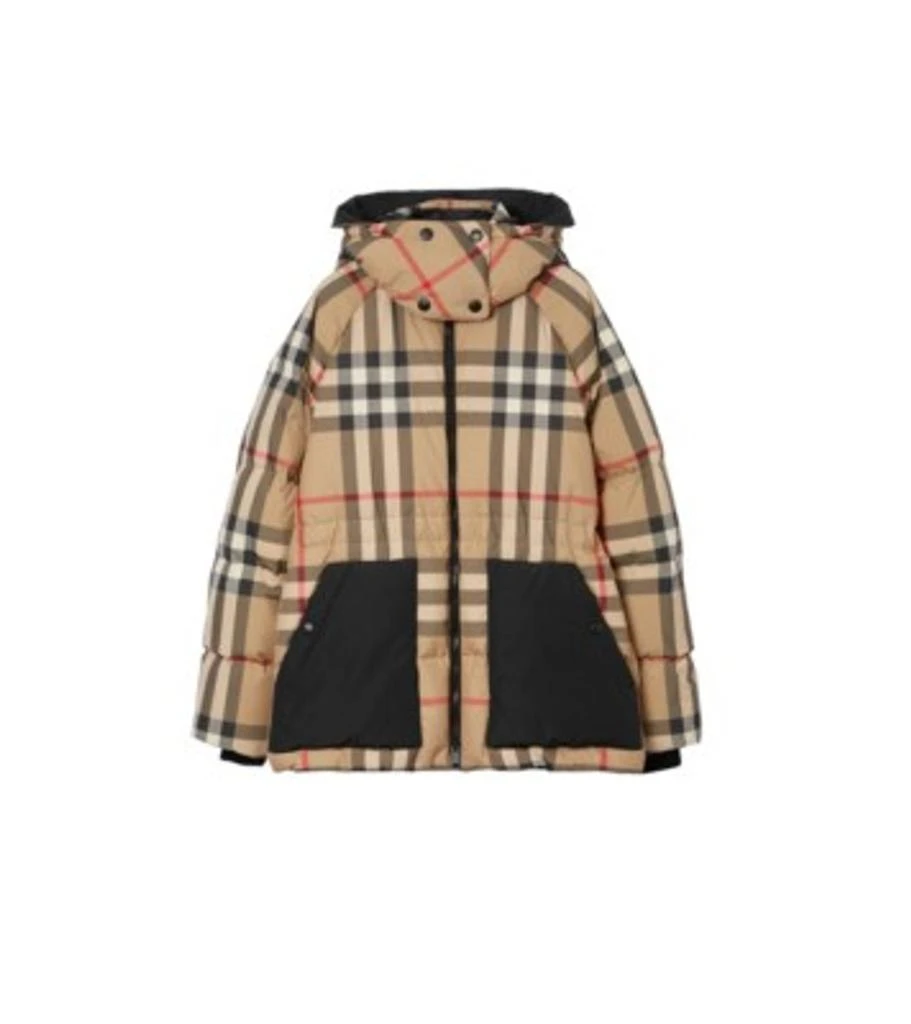 Burberry Detachable hood check puffer jacket 1