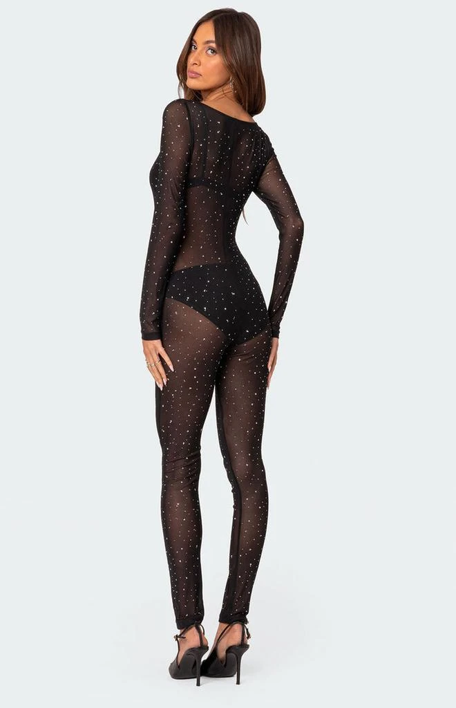 Edikted Kristine Sheer Mesh Rhinestone Jumpsuit 5