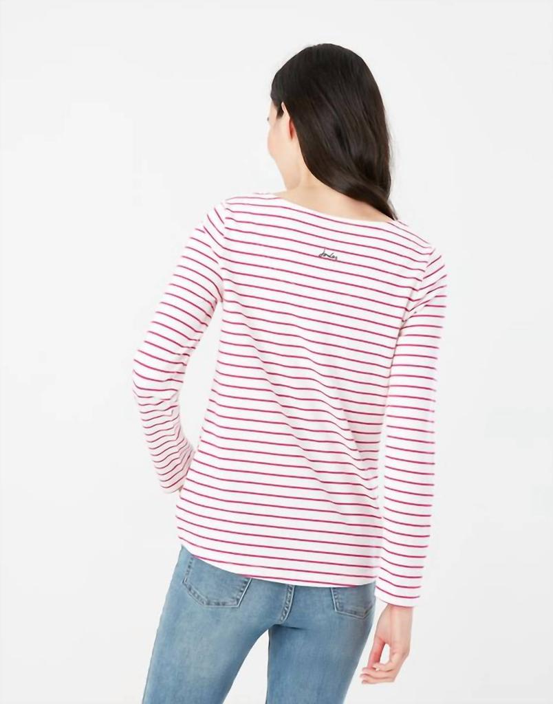 Joules Harbour Luxe Christmas Partridge Top In Pink