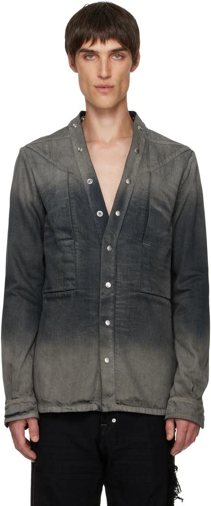 Rick Owens Gray Concordians Larry Fogpocket Denim Shirt 1