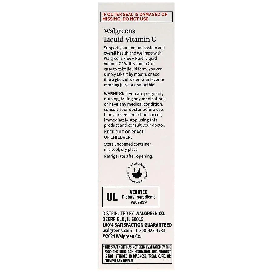 Walgreens Free 
Pure Liquid Vitamin C 90 mg Natural Orange 4