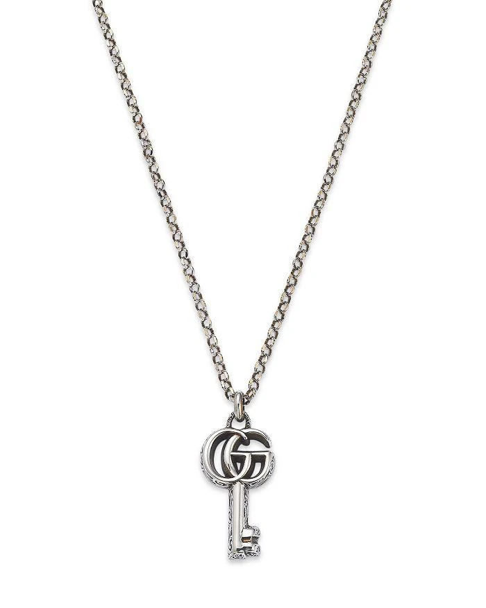 Gucci Sterling Silver Marmont Interlocking G Key Pendant Necklace, 19.5"