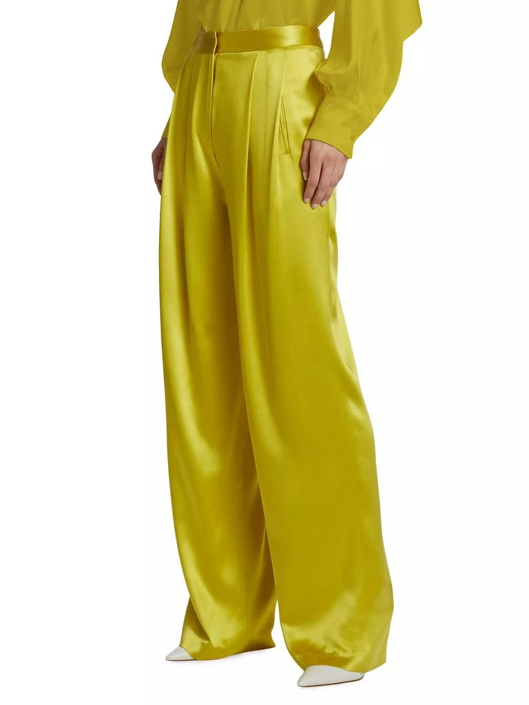 Adam Lippes Silk Pleated Wide-Leg Pants 4