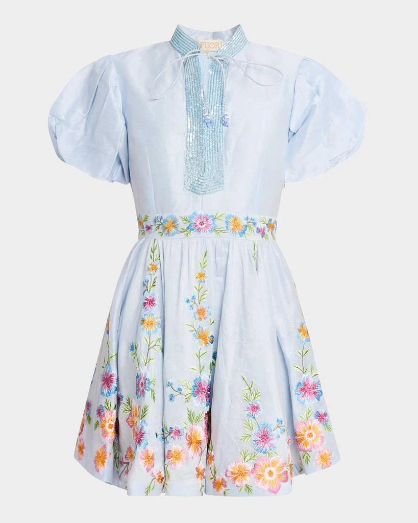 La Fuori Eva Azure Embellished Mini Dress 1