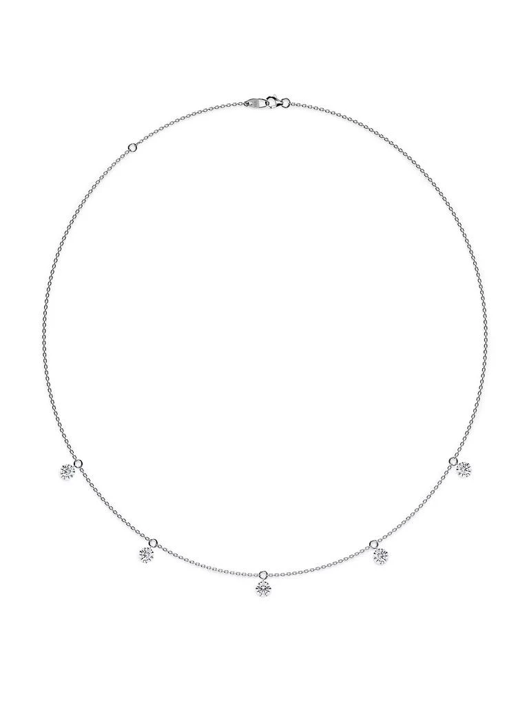 VRAI Floating Round 14K White Gold & 1.25 TCW Lab-Grown Diamond Station Necklace 3