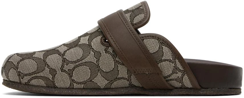 Coach Brown Signature Jacquard Clogs 3