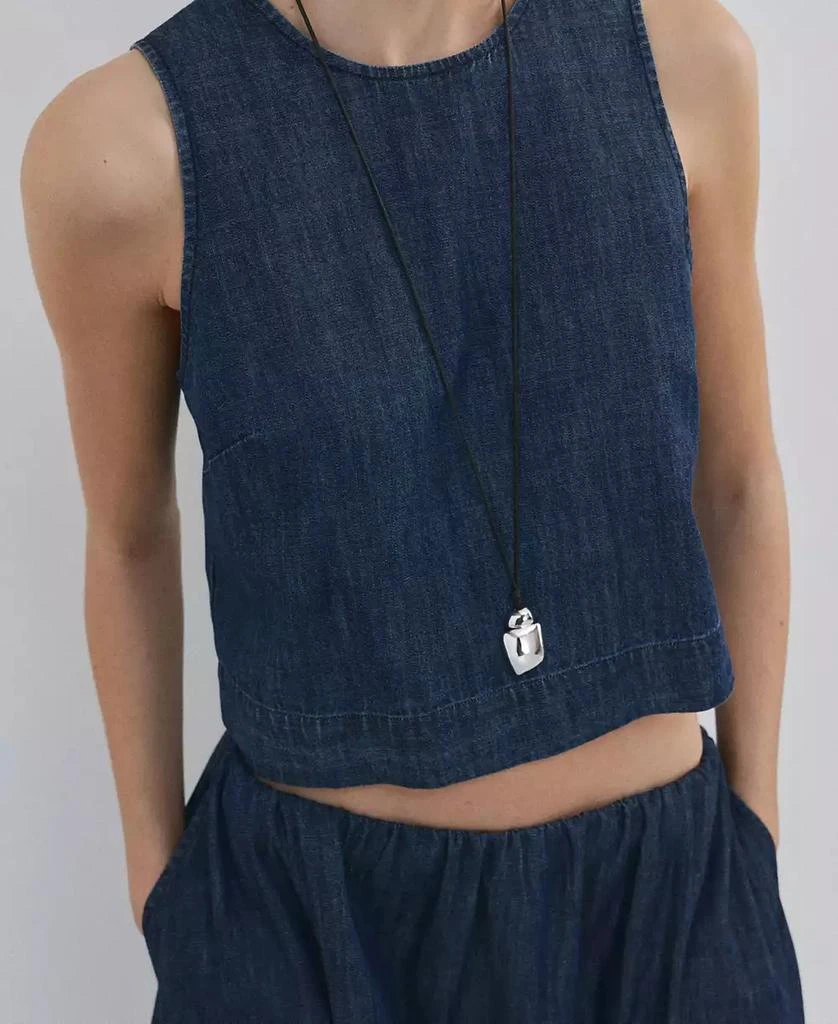 Mango Women
s Under Seam Detail Denim Top