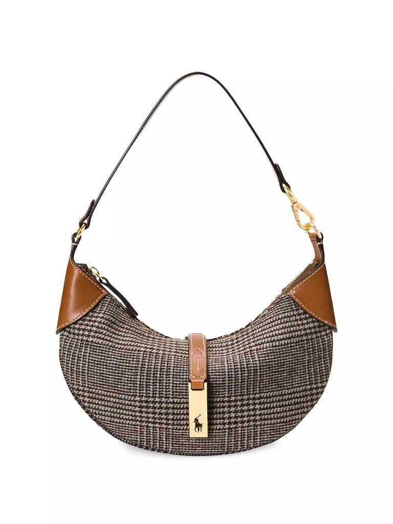 Ralph Lauren Polo ID Mini Glen Plaid Wool-Blend Shoulder Bag 1