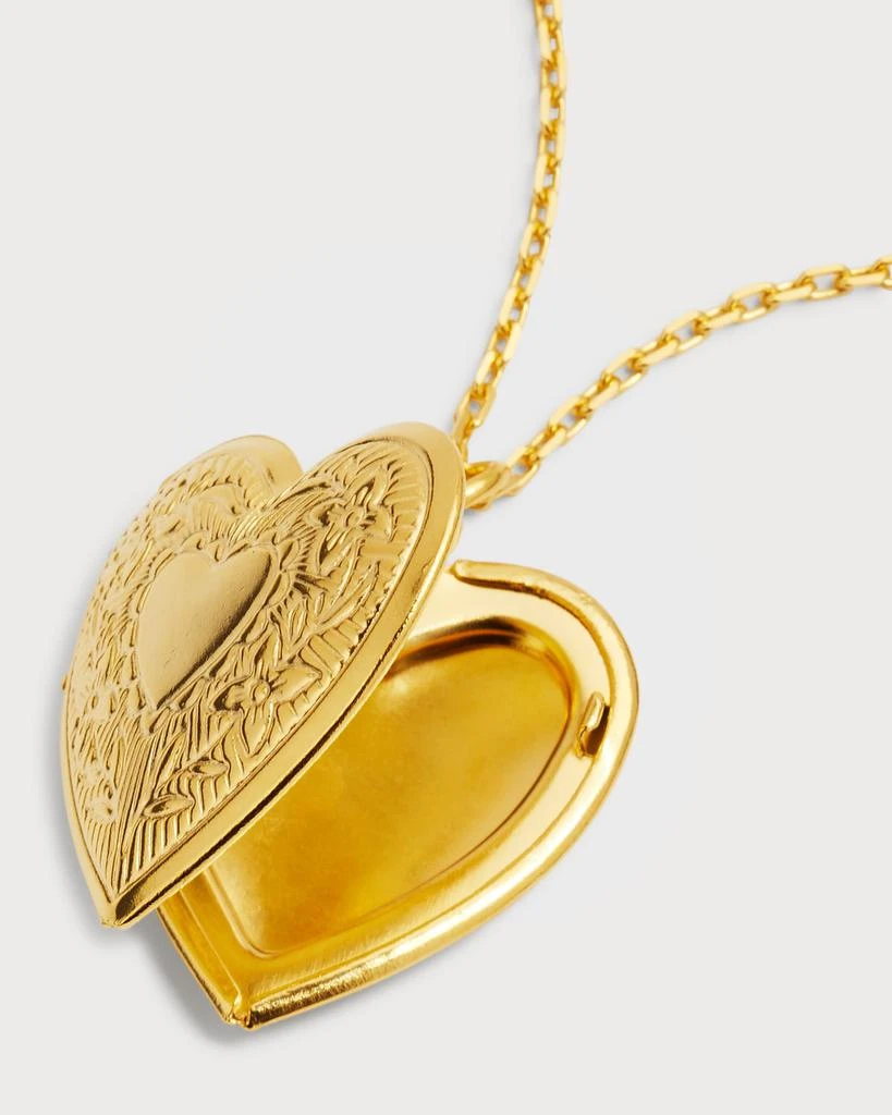 BEN-AMUN 24k Gold Electroplate Chain Necklace with Heart Locket Pendant 3