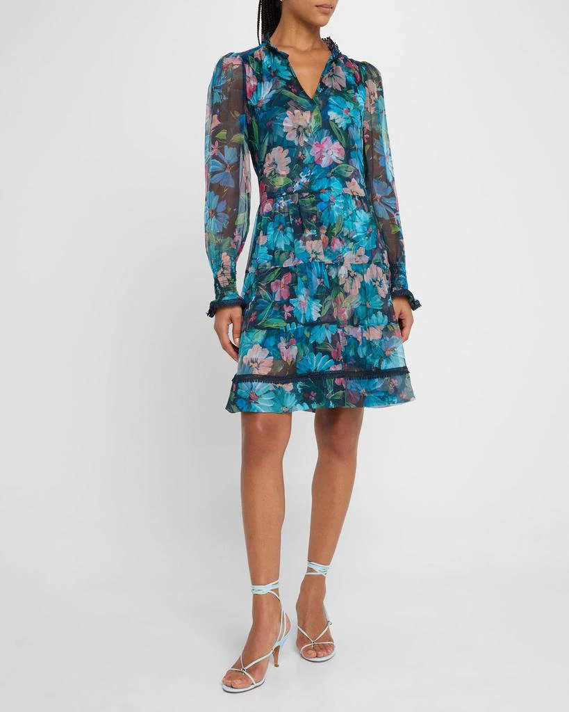 Johnny Was Maryah Tiered Floral-Print Chiffon Dress 2