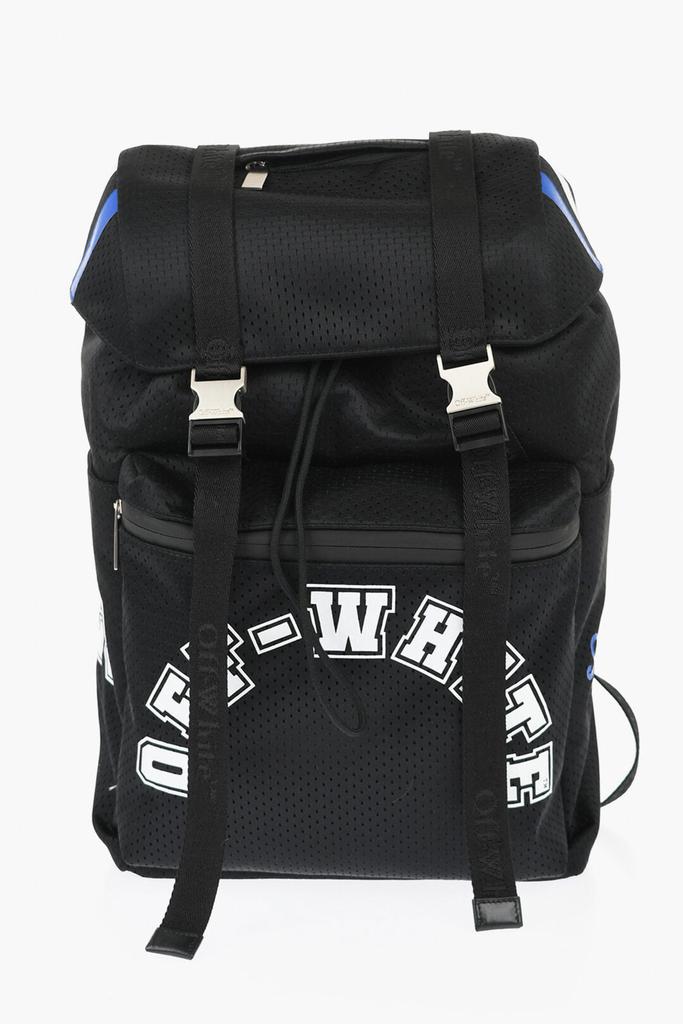 Off-White Perforated Nylon Hiking Backpack With Contrasting Details