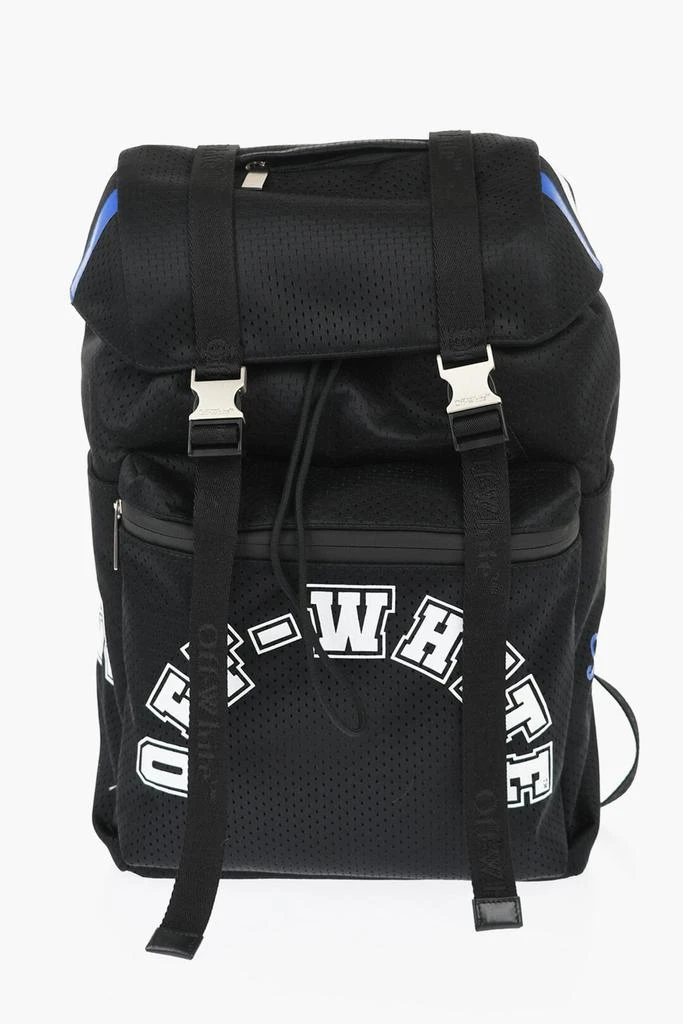 Off-White Perforated Nylon Hiking Backpack With Contrasting Details 1